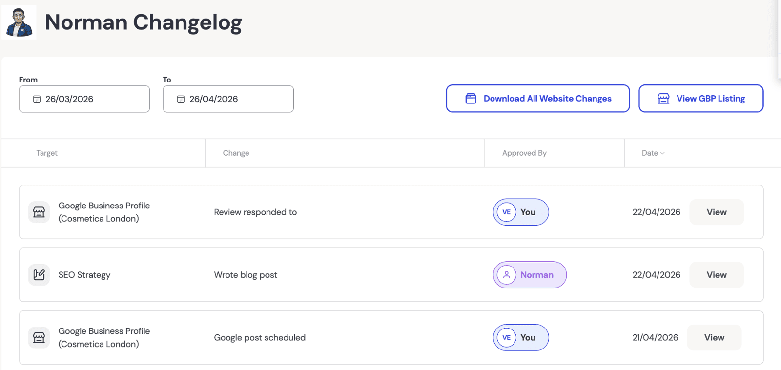 GBP Management in the KickstartSEO Portal