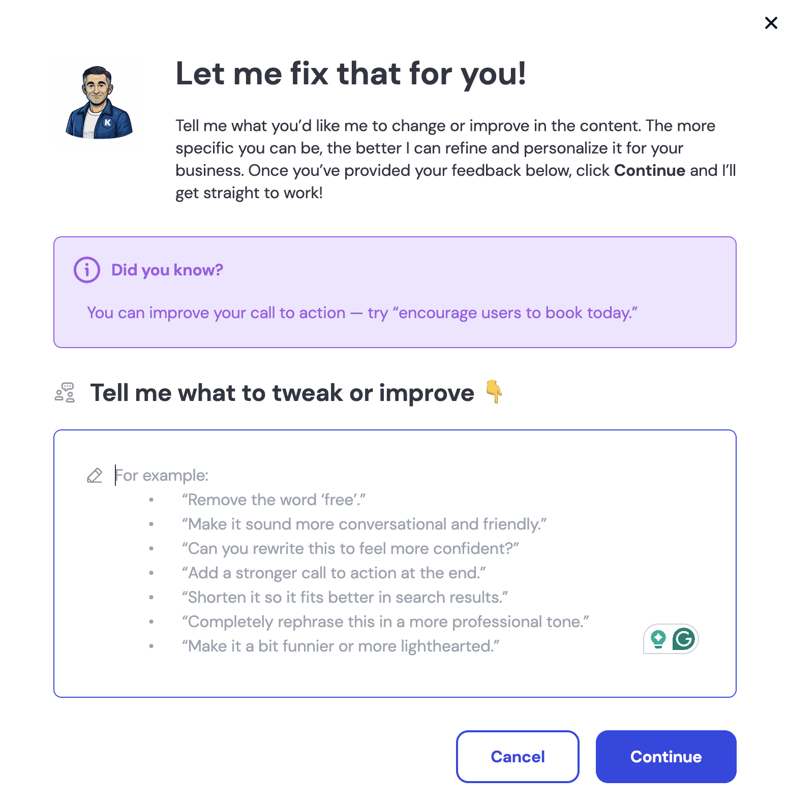 Norman's SEO feedback window