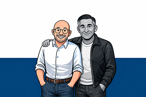 Michael Nagles and Norman, KickstartSEO’s AI-powered SEO strategist, pictured together as part of the KickstartSEO team