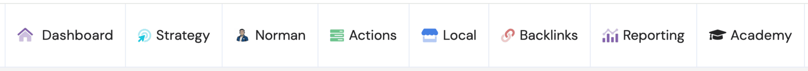KickstartSEO Portal menu bar